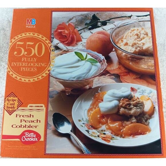 Fresh Peach Cobbler 550 Piece Jigsaw Puzzle Betty Crocker by MB - Picture 1 of 3